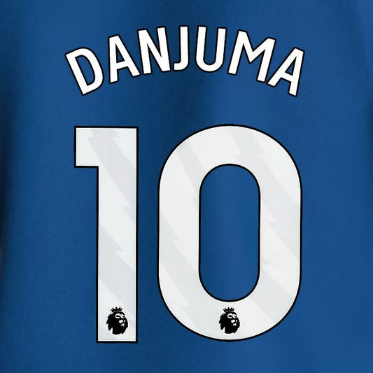 2023 2024 EVERTON DANJUMA 10 OFFICIAL WHITE HOME PLAYER SIZE NAMESET