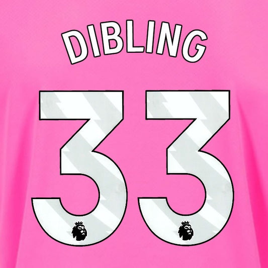 2024 2025 OFFICIAL SOUTHAMPTON DIBLING 33 WHITE 3RD PLAYER SIZE NAME SET
