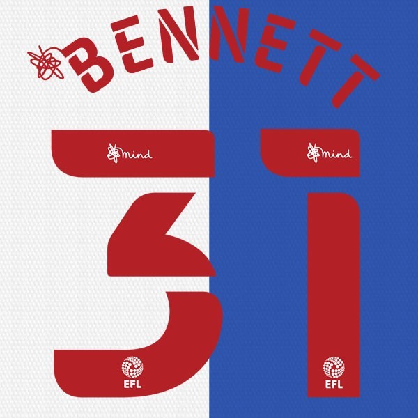 BLACKBURN 2020 2021 OFFICIAL BENNETT 31 HOME PLAYER SIZE NAME SET