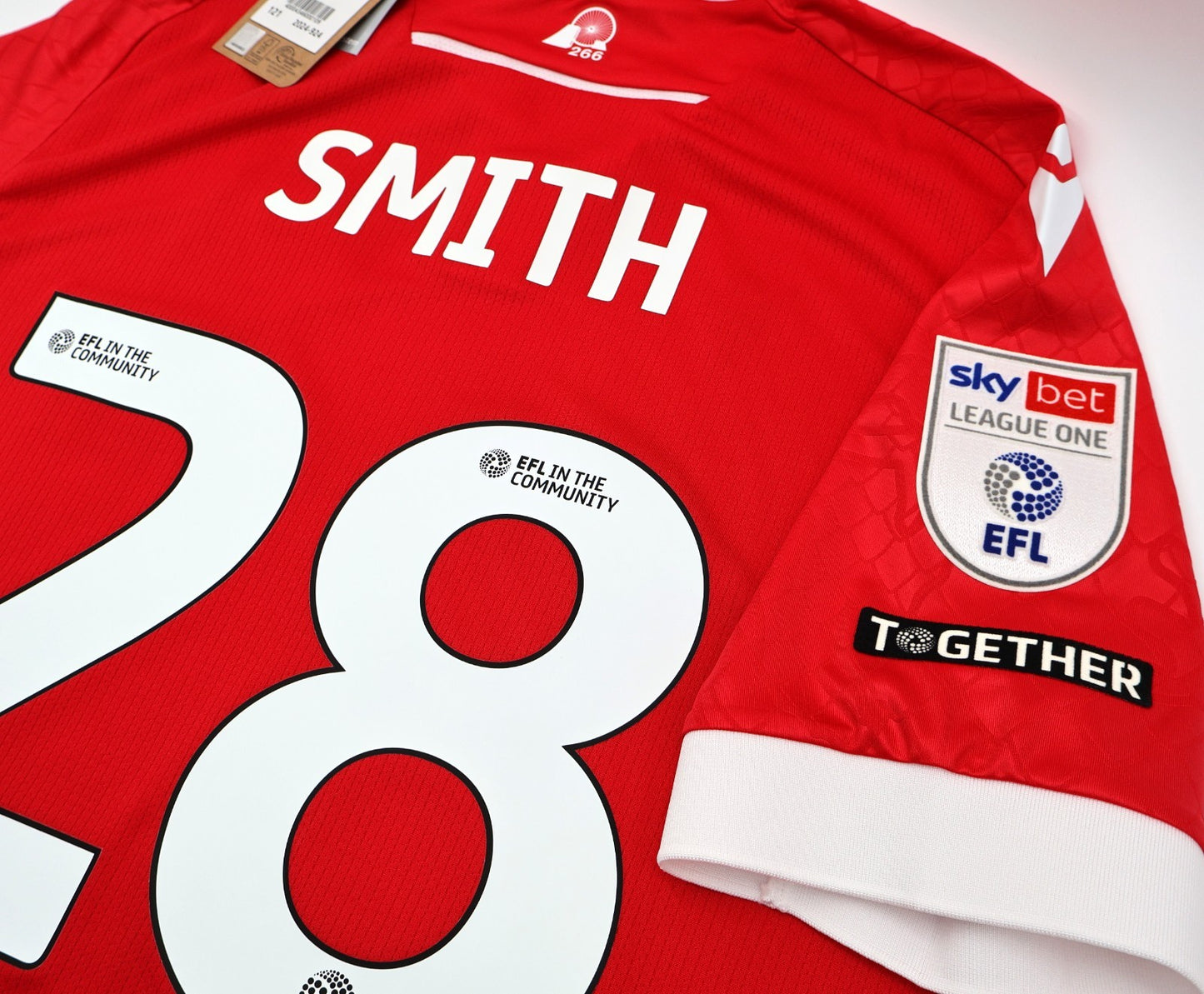 BNWT 2024 2025 WREXHAM A.F.C MACRON HOME SHIRT SMITH 28 + PATCHES / XL