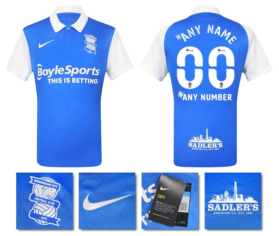 BNWT 2020/21 BIRMINGHAM CITY HOME NIKE FOOTBALL SHIRT PERSONALISED MEN'S