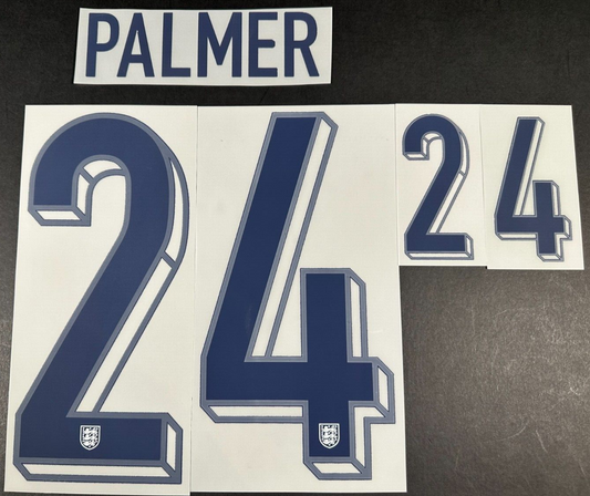 ENGLAND 2024-2025 OFFICIAL SPORTING ID PALMER 24 HOME PLAYER SIZE NAME SET