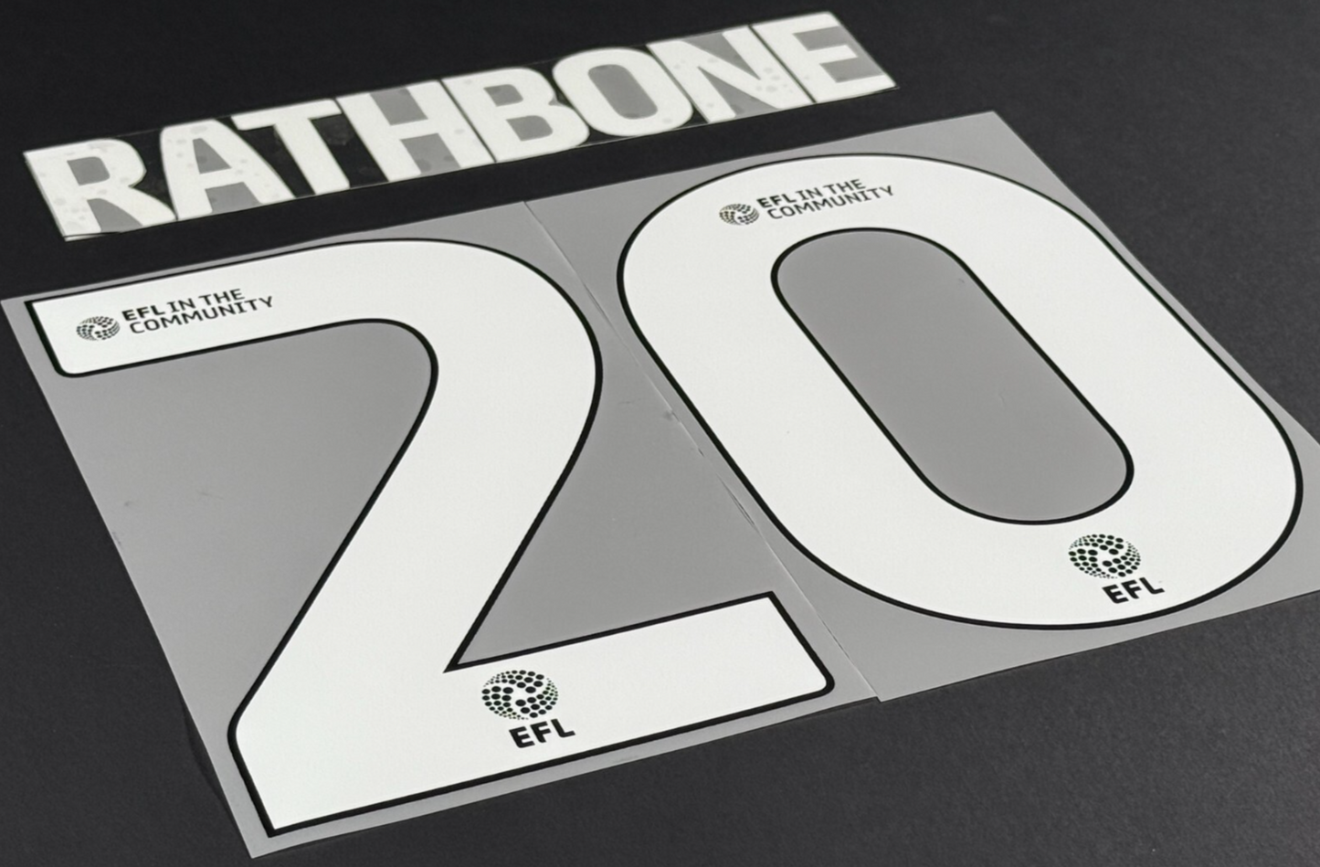 24 / 25 WREXHAM A.F.C.  RATHBONE 20 OFFICIAL WHITE HOME PLAYER SIZE NAME SET