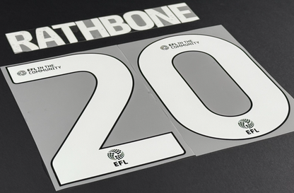 24 / 25 WREXHAM A.F.C.  RATHBONE 20 OFFICIAL WHITE HOME PLAYER SIZE NAME SET