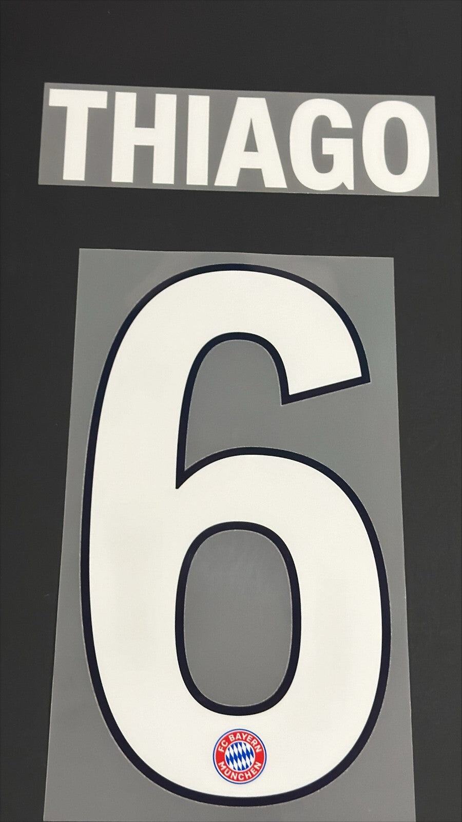 2018 2019 SPORTING ID THIAGO 6 BAYERN MUNICH HOME WHITE PLAYER SIZE NAMESET