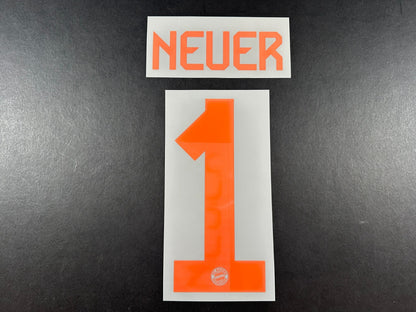2024 2025 OFFICIAL BAYERN NEUER 1 GK ORANGE KIDS SIZE NAMESET