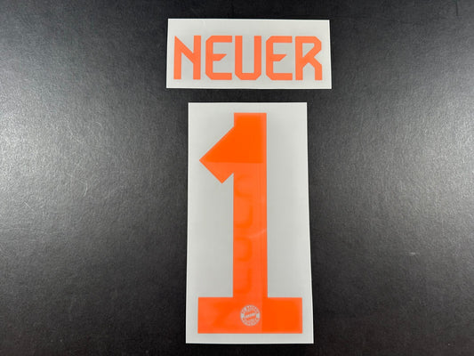 2024 2025 OFFICIAL BAYERN NEUER 1 GK ORANGE KIDS SIZE NAMESET