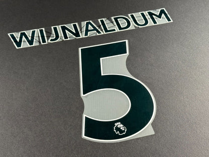 LIVERPOOL 2021 2022 WIJNALDUM 5 OFFICIAL AVERY BLACK PLAYER SIZE NAME SET