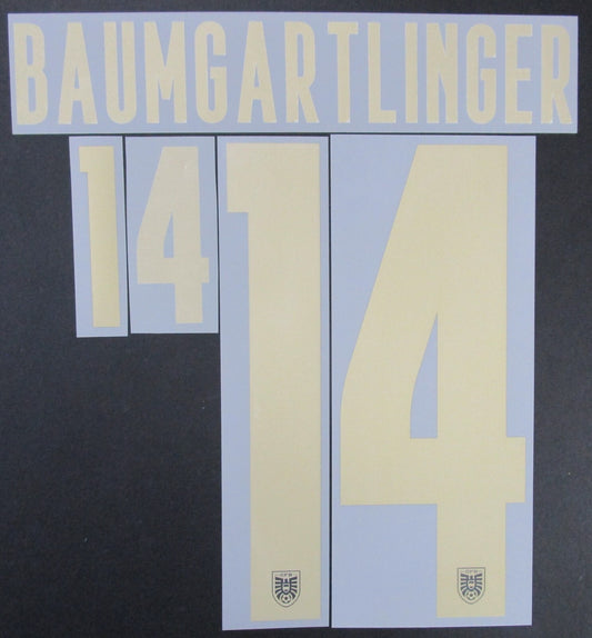 AUSTRIA 2020 2021 OFFICIAL BAUMGARTLINGER 14 AWAY PLAYER SIZE NAMESET