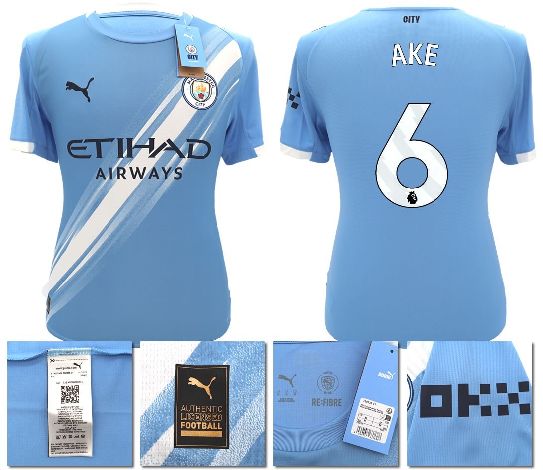 BNWT 2025 2026 MAN CITY PUMA HOME AKE 6 FOOTBALL SHIRT