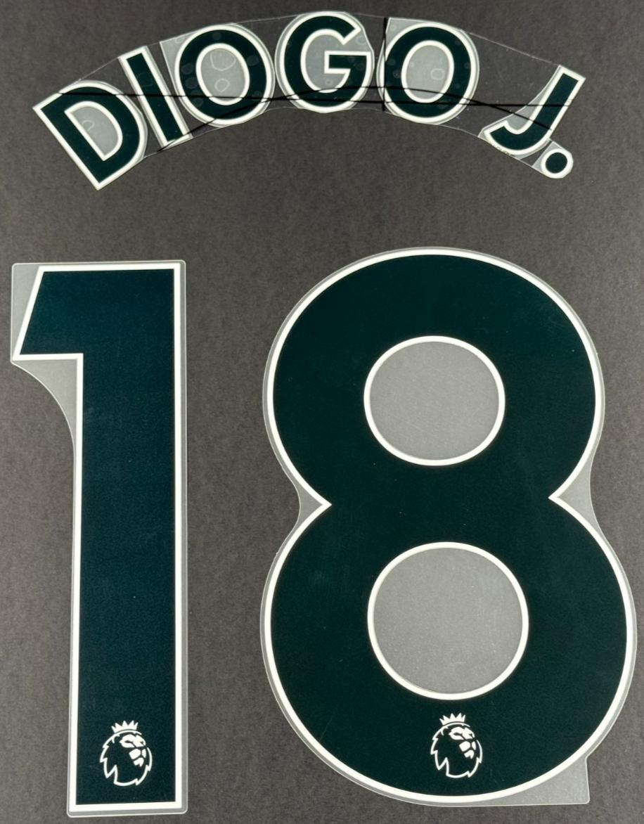 2019 2020 WOLVES HOME BLACK DIOGO J. 18 OFFICIAL PLAYER SIZE NAMESET
