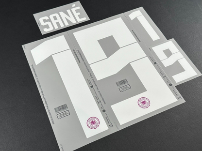 GERMANY 2023-2025 OFFICIAL NAME & NUMBERING SANE' 19 AWAY PLAYER SIZE NAMESET