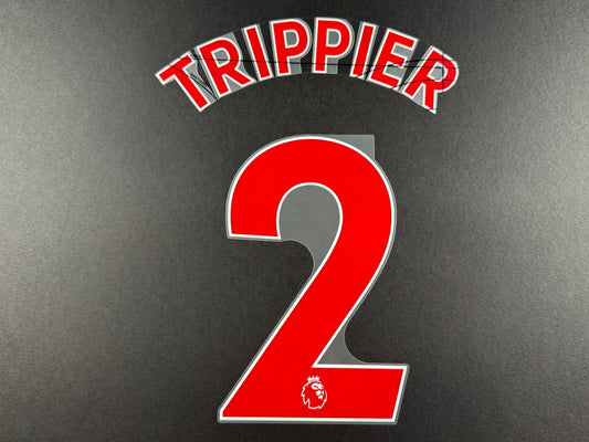 NEWCASTLE 2022-23 TRIPPIER 2 OFFICIAL AVERY DENNISON RED PLAYER SIZE NAME SET