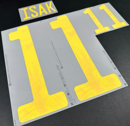 SWEDEN 2020 2021 OFFICIAL DekoGraphics ISAK 11 AWAY PLAYER SIZE NAMESET