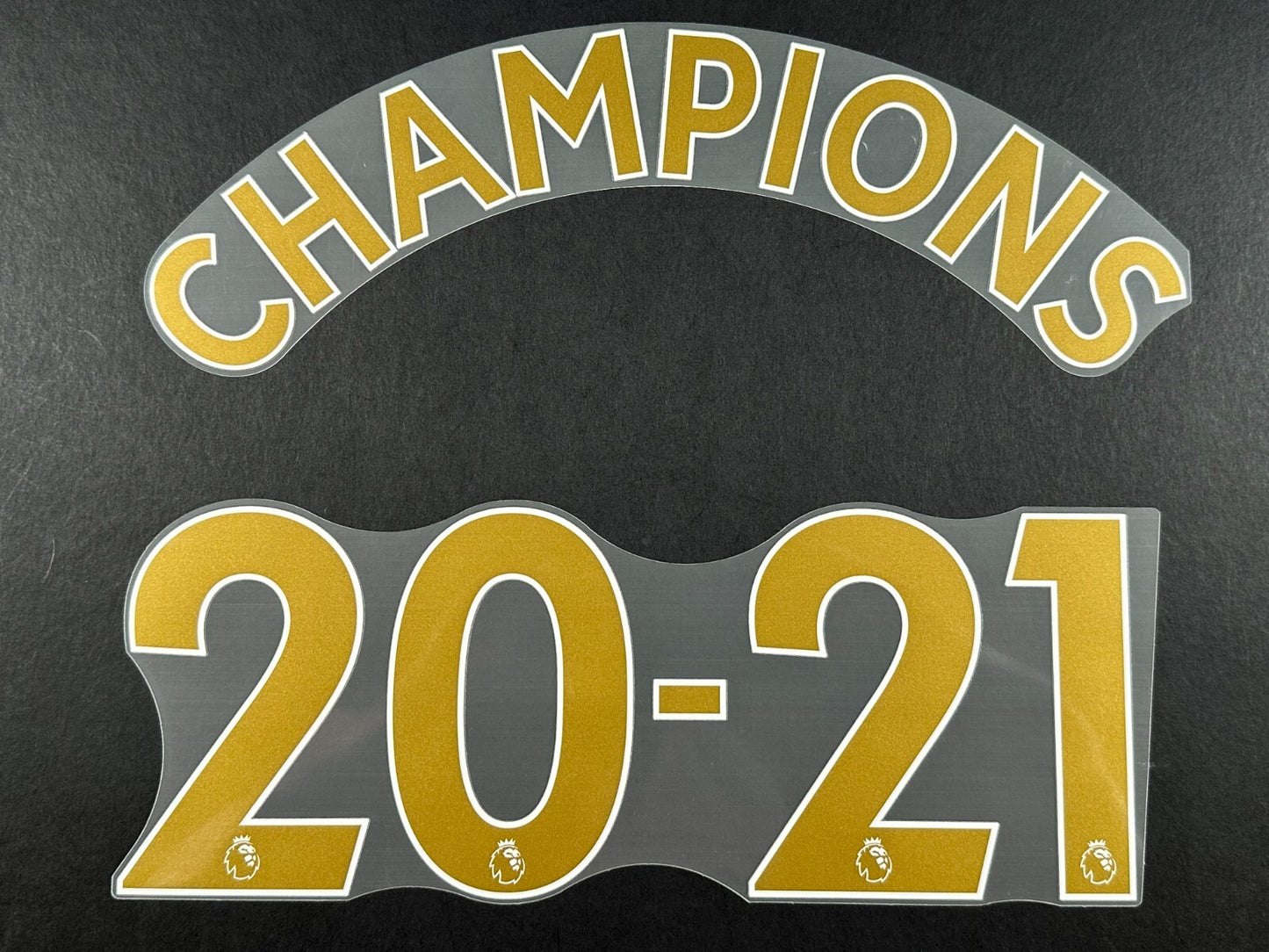 MAN CITY CHAMPIONS 20 - 21 OFFICIAL AVERY DENNISON GOLD PLAYER SIZE NAME SET
