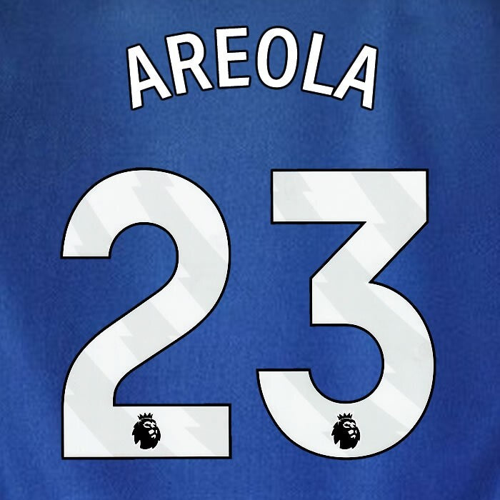 2023 2024 WEST HAM AREOLA 23 OFFICIAL 3RD WHITE PLAYER SIZE NAMESET