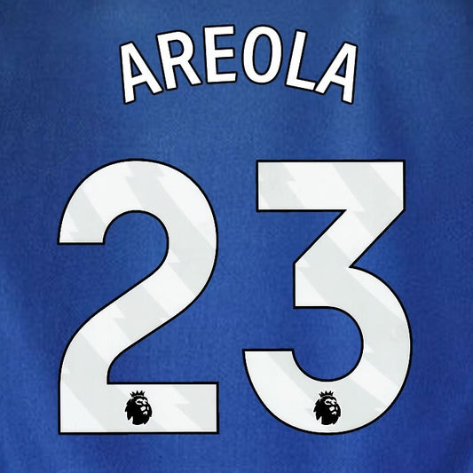 2023 2024 WEST HAM AREOLA 23 OFFICIAL 3RD WHITE PLAYER SIZE NAMESET