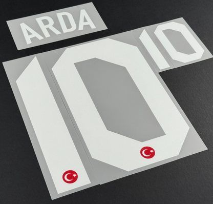 TURKEY 2020-2021 OFFICIAL ARDA 10 HOME WHITE PLAYER SIZE NAME SET
