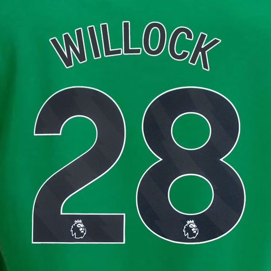 2023 2024 NEWCASTLE WILLOCK 28 OFFICIAL BLACK AWAY PLAYER SIZE NAME SET