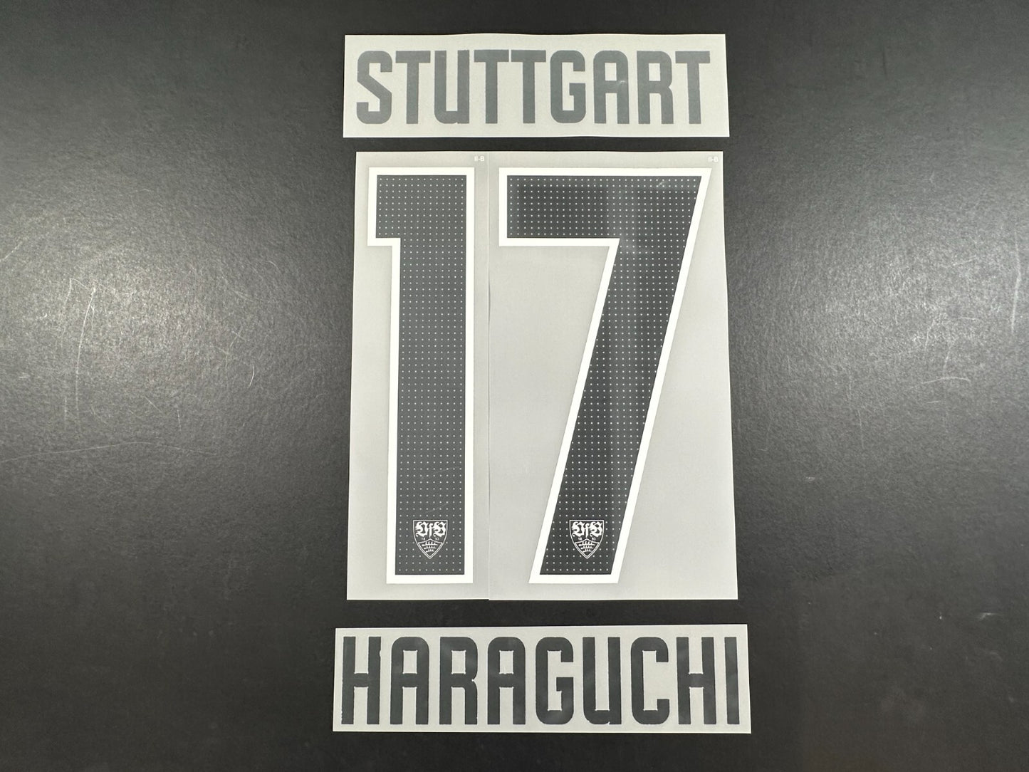 2024 2025 OFFICIAL STUTTGART HARAGUCHI 17 HOME PLAYER SIZE NAMESET