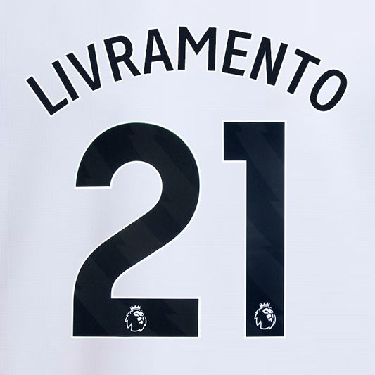 2024 2025 NEWCASTLE LIVRAMENTO 21 OFFICIAL BLACK 3RD PLAYER SIZE NAME SET