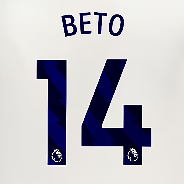 2024 2025 EVERTON BETO 14 OFFICIAL BLUE 3RD PLAYER SIZE NAMESET