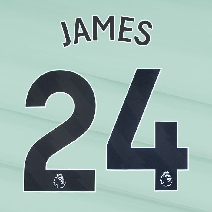 2023 2024 OFFICIAL CHELSEA JAMES 24 BLACK 3RD PLAYER SIZE NAMESET