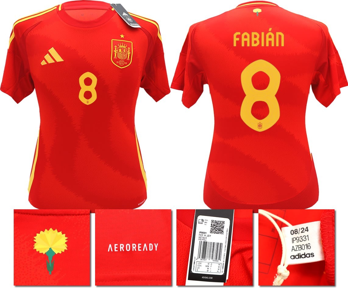 BNWT 2024 2025 SPAIN ADIDAS HOME SHIRT FABIAN 8 MEN'S