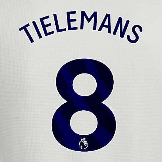 2025 2026 ASTON VILLA TIELEMANS 8 OFFICIAL BLUE 3RD PLAYER SIZE NAMESET