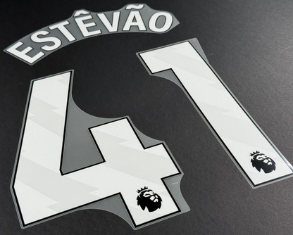 2025 2026 OFFICIAL CHELSEA ESTEVAO 41 WHITE HOME PLAYER SIZE NAMESET