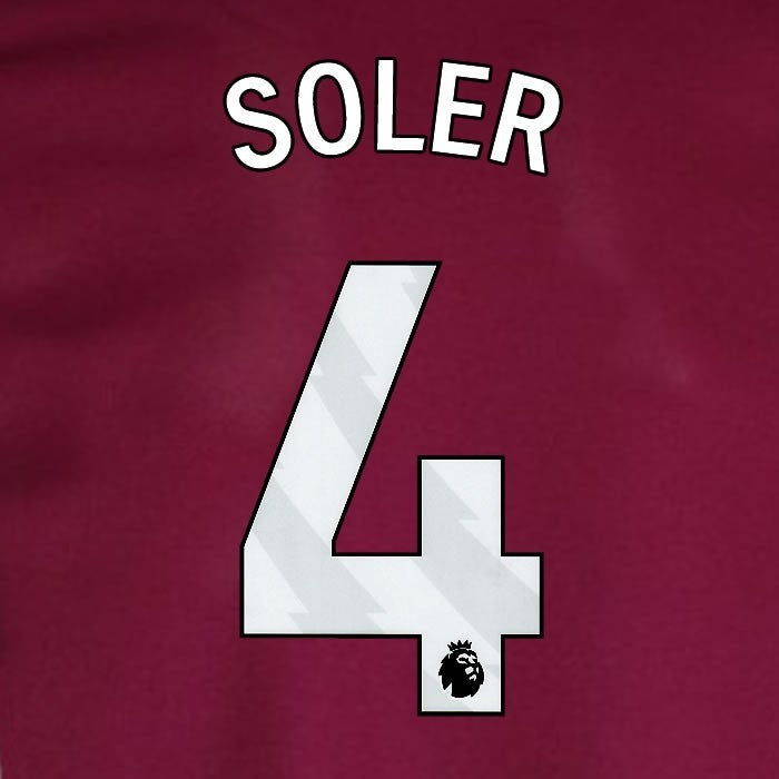 2024 2025 WEST HAM SOLER 4 OFFICIAL WHITE HOME PLAYER SIZE NAMESET