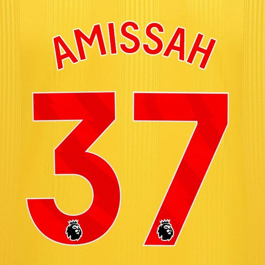 2023 2024 SHEFFIELD UNITED OFFICIAL AMISSAH 37 RED AWAY PLAYER SIZE NAMESET
