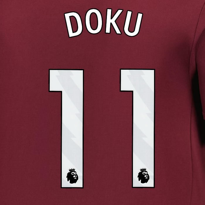 2024 2025 MANCHESTER CITY DOKU 11 WHITE 3RD PLAYER SIZE NAME SET
