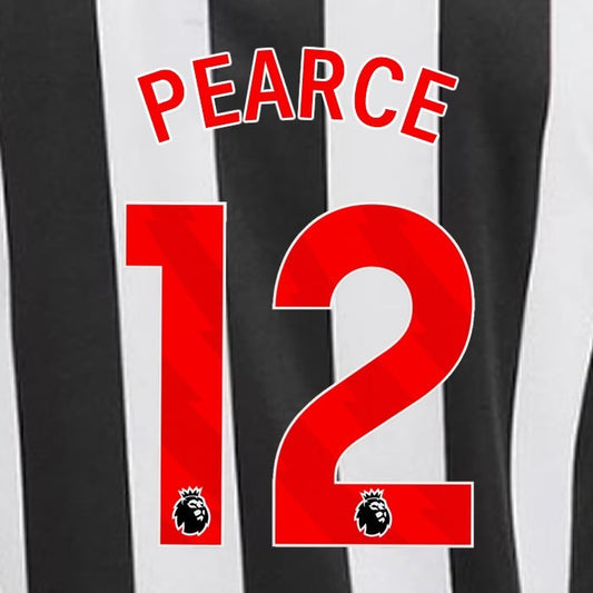 2023 2024 NEWCASTLE PEARCE 12 OFFICIAL RED HOME PLAYER SIZE NAME SET