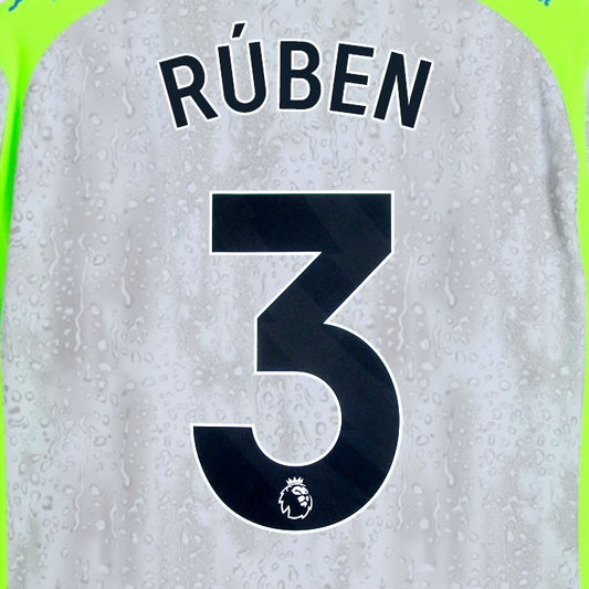 2025 2026 MANCHESTER CITY RUBEN 3 BLACK 3RD PLAYER SIZE NAME SET