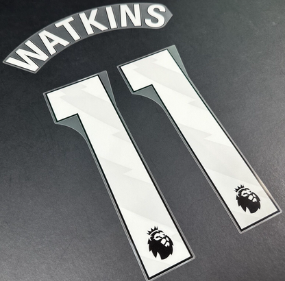ASTON VILLA 23-25 WATKINS 11 OFFICIAL AVERY DENNISON WHITE PLAYER SIZE NAME SET