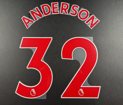 NEWCASTLE 2022-23 ANDERSON 32 OFFICIAL AVERY DENNISON RED PLAYER SIZE NAME SET