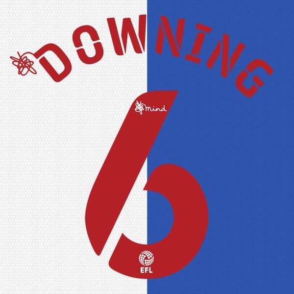 BLACKBURN 2020 2021 OFFICIAL DOWNING 6 HOME PLAYER SIZE NAME SET