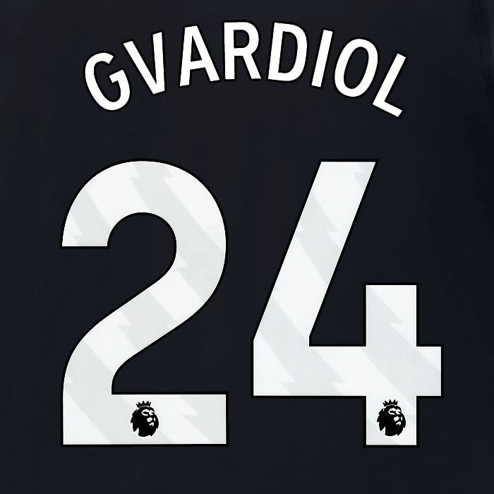 2024 2025 MANCHESTER CITY GVARDIOL 24 WHITE AWAY PLAYER SIZE NAME SET