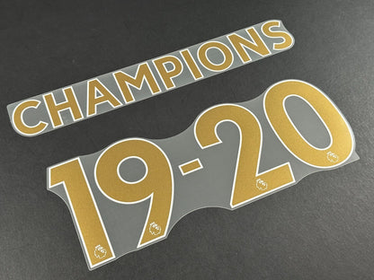 LIVERPOOL CHAMPIONS 19 - 20 OFFICIAL AVERY DENNISON GOLD PLAYER SIZE NAME SET