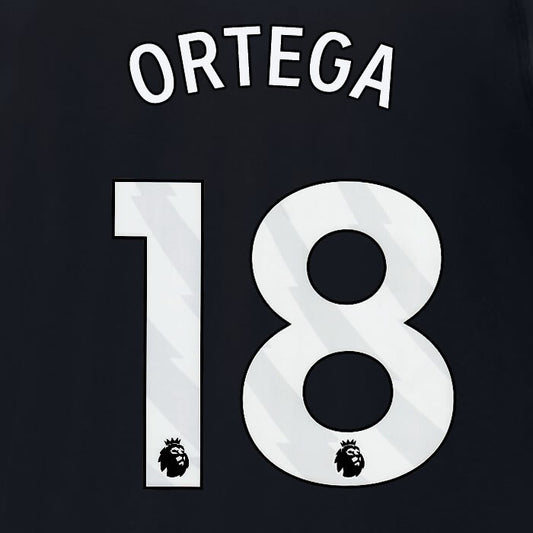 2024 2025 MANCHESTER CITY ORTEGA 18 WHITE AWAY PLAYER SIZE NAME SET