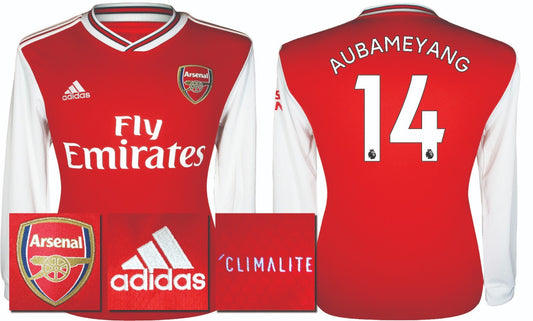 BRAND NEW ADIDAS ARSENAL HOME 2019 2020 AUBAMEYANG 14 LS SHIRT MEN'S SIZE MEDIUM