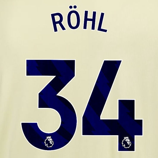 2025 2026 EVERTON ROHL 34 OFFICIAL BLUE AWAY PLAYER SIZE NAMESET