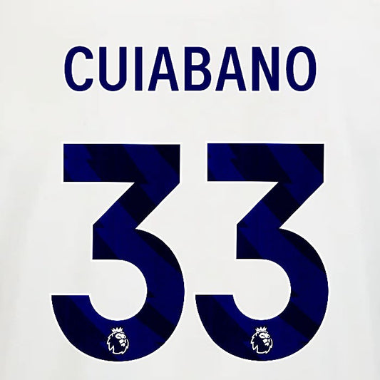 2025 2026 OFFICIAL NOTTINGHAM CUIABANO 33 BLUE AWAY PLAYER SIZE NAMESET