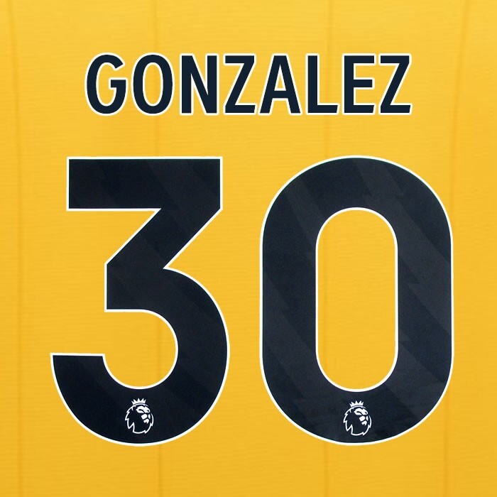 2023 2024 WOLVES HOME BLACK GONZALEZ 30 OFFICIAL PLAYER SIZE NAMESET