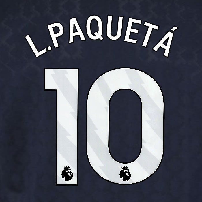 2025 2026 WEST HAM L. PAQUETA 10 OFFICIAL WHITE 3RD PLAYER SIZE NAMESET