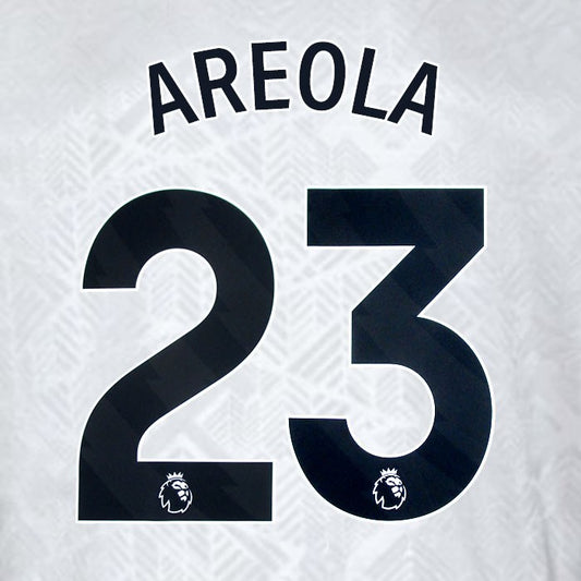 2024 2025 WEST HAM AREOLA 23 OFFICIAL 3RD BLACK PLAYER SIZE NAMESET