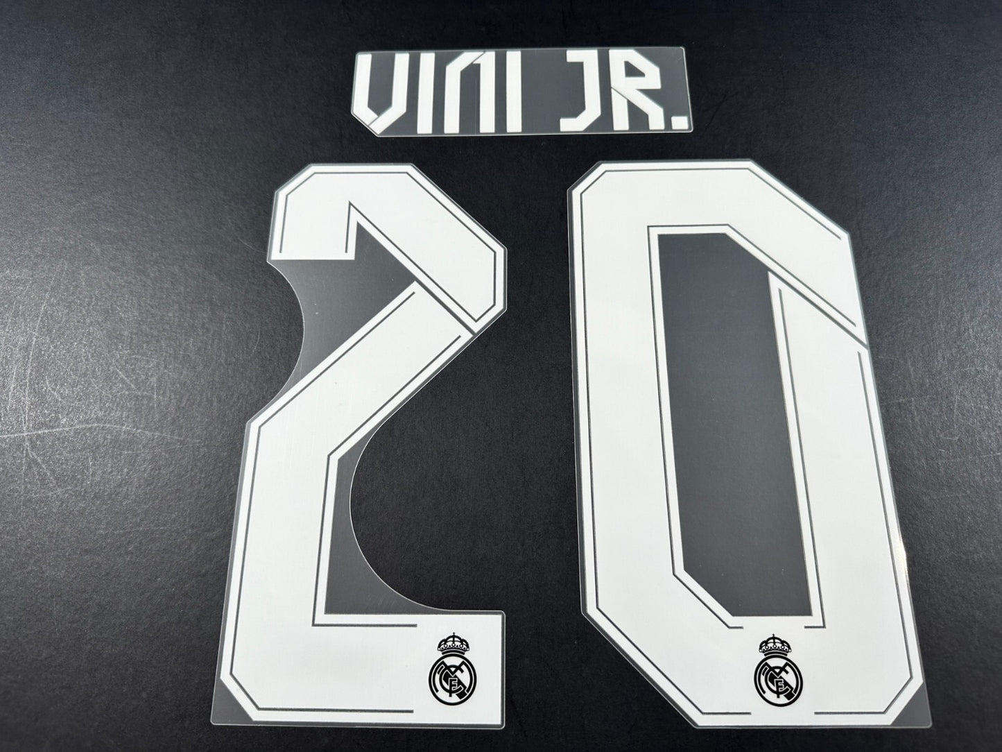 2021 2022 REAL MADRID VINI JR 20 WHITE AWAY 3RD PLAYER SIZE NAMESET
