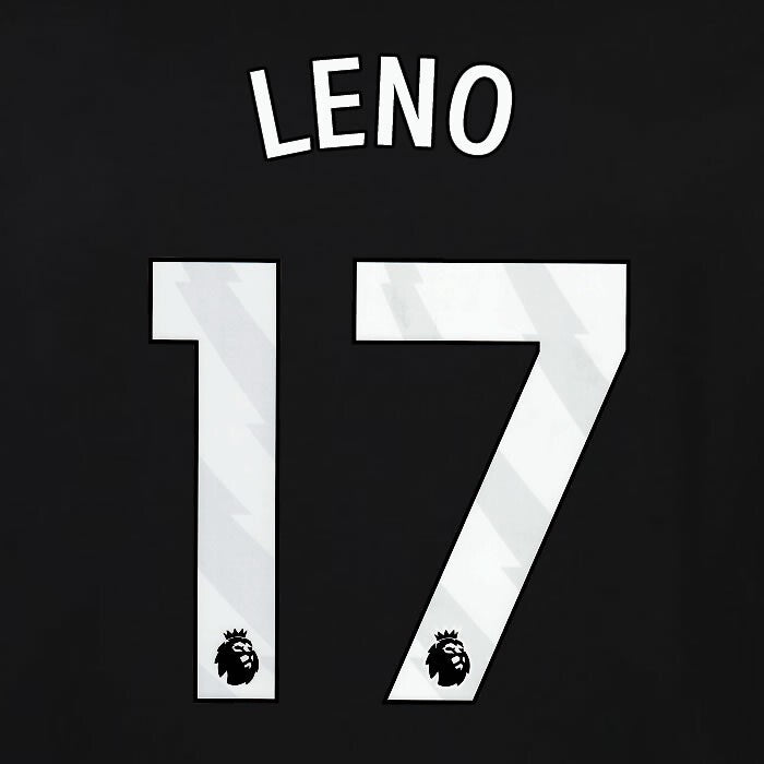 2023 2024 OFFICIAL FULHAM AVERY DENNISON LENO 17 3RD PLAYER SIZE NAMESET