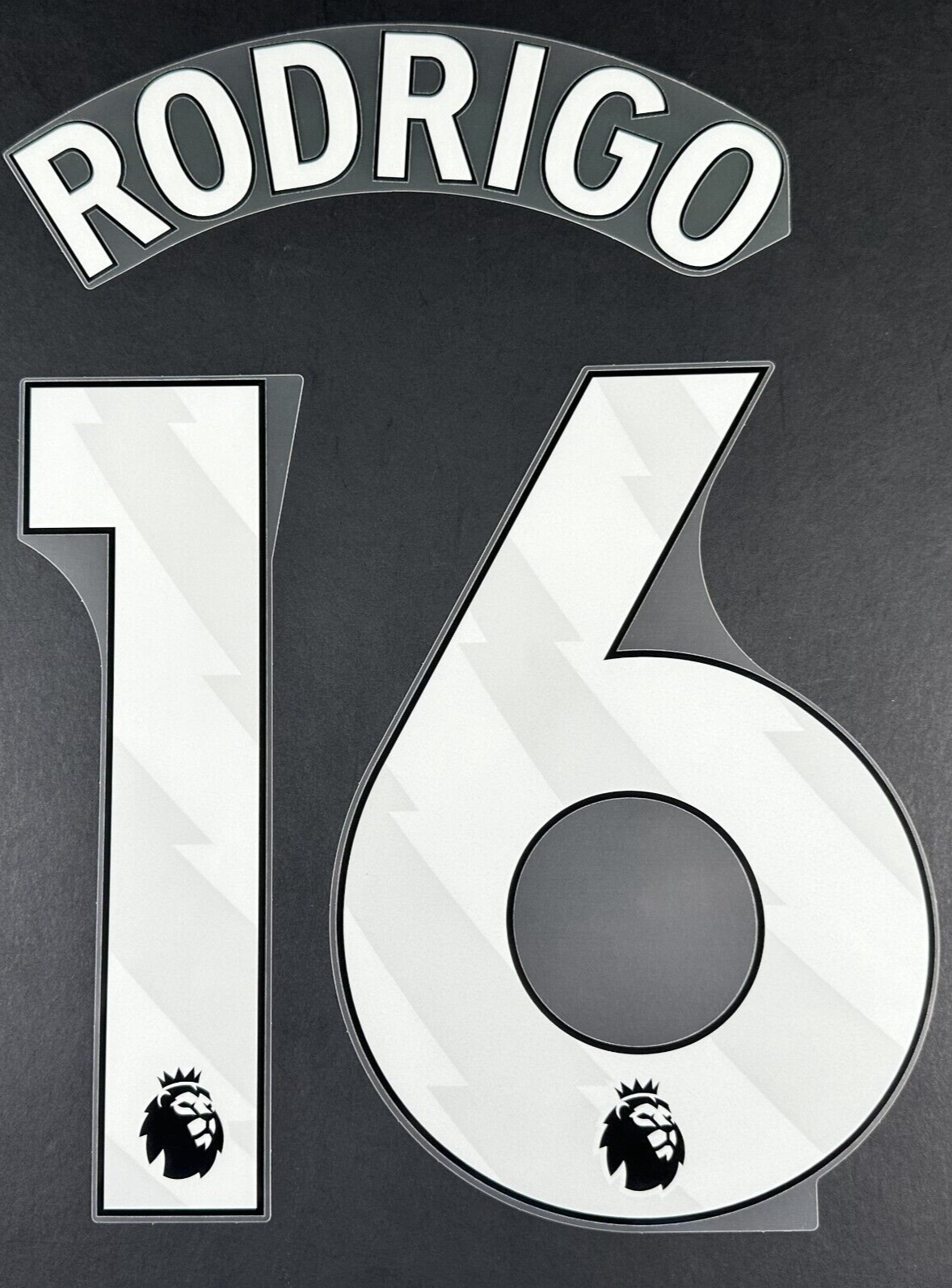 MAN CITY 2023/25 RODRIGO 16 OFFICIAL AVERY DENNISON WHITE PLAYER SIZE NAME SET